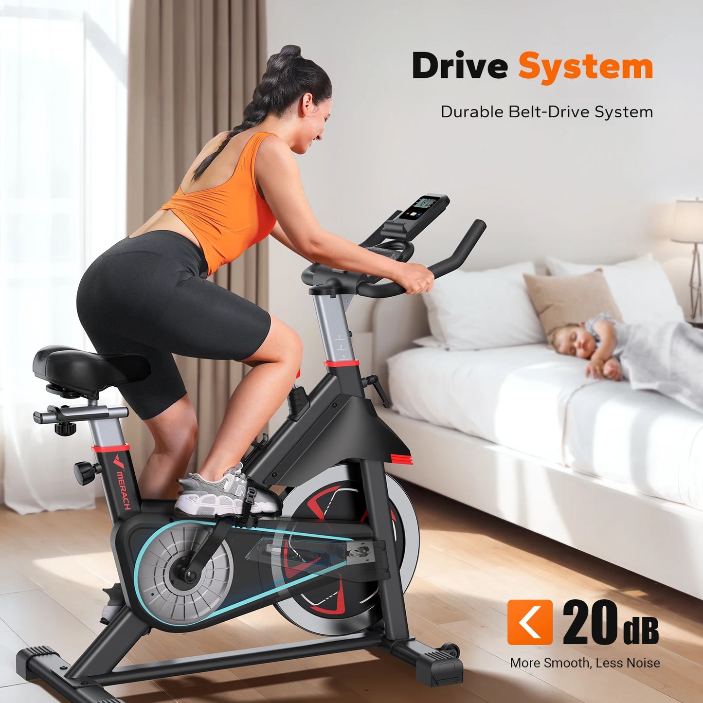 MERACH S38 Indoor Exercise Bike With Bluetooth App