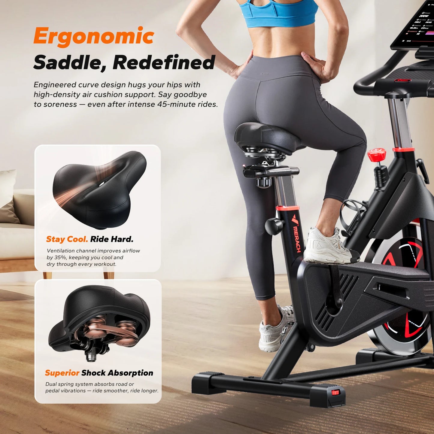 MERACH S38 Indoor Exercise Bike With Bluetooth App