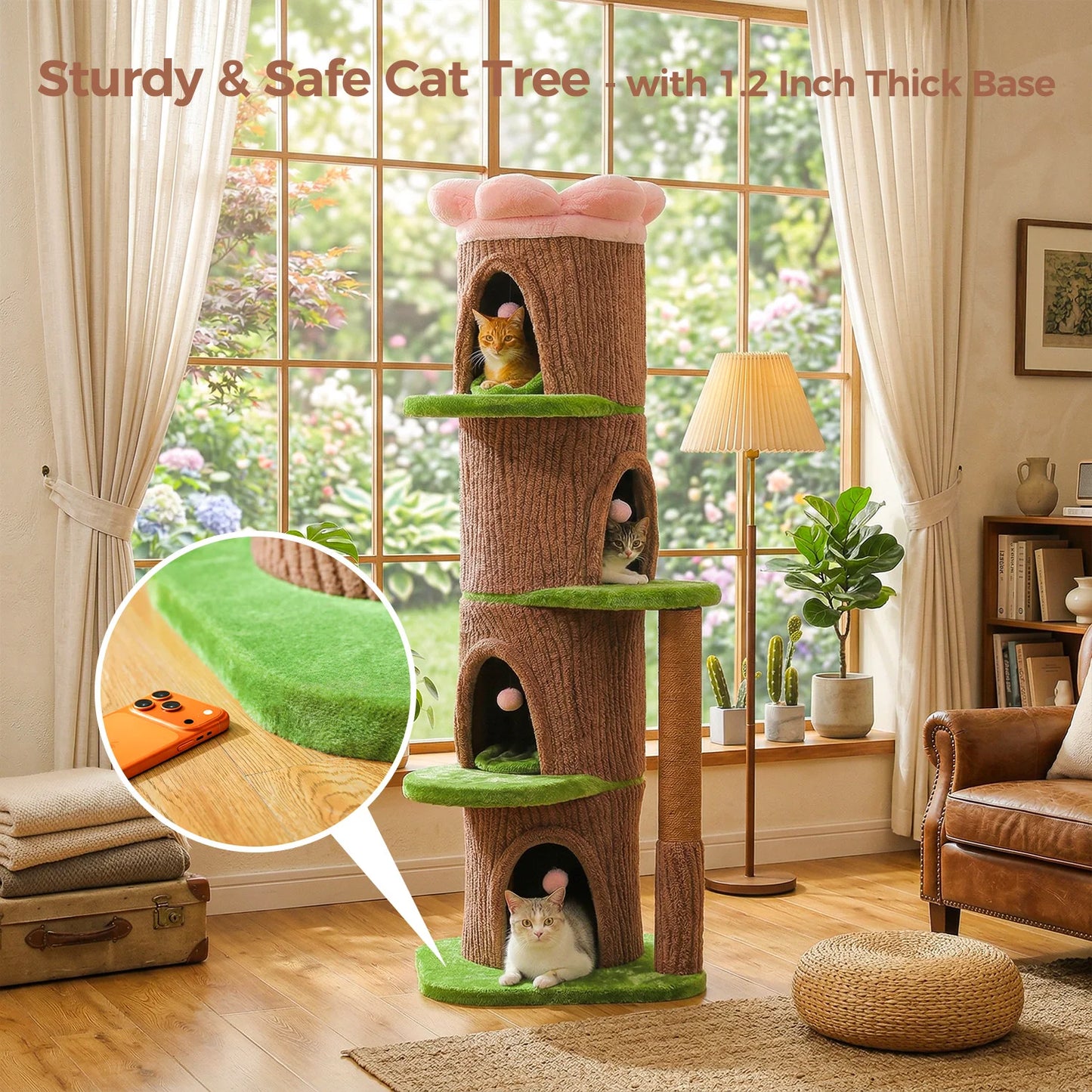 PAWZ Road Cat Tree Tower With Four Condos And Scratching Post