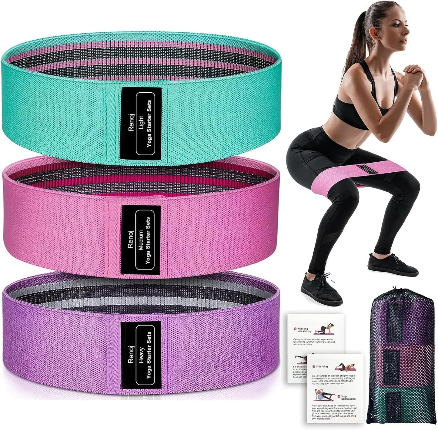 Resistance Band Set For Pilates Yoga And Home Gym Training