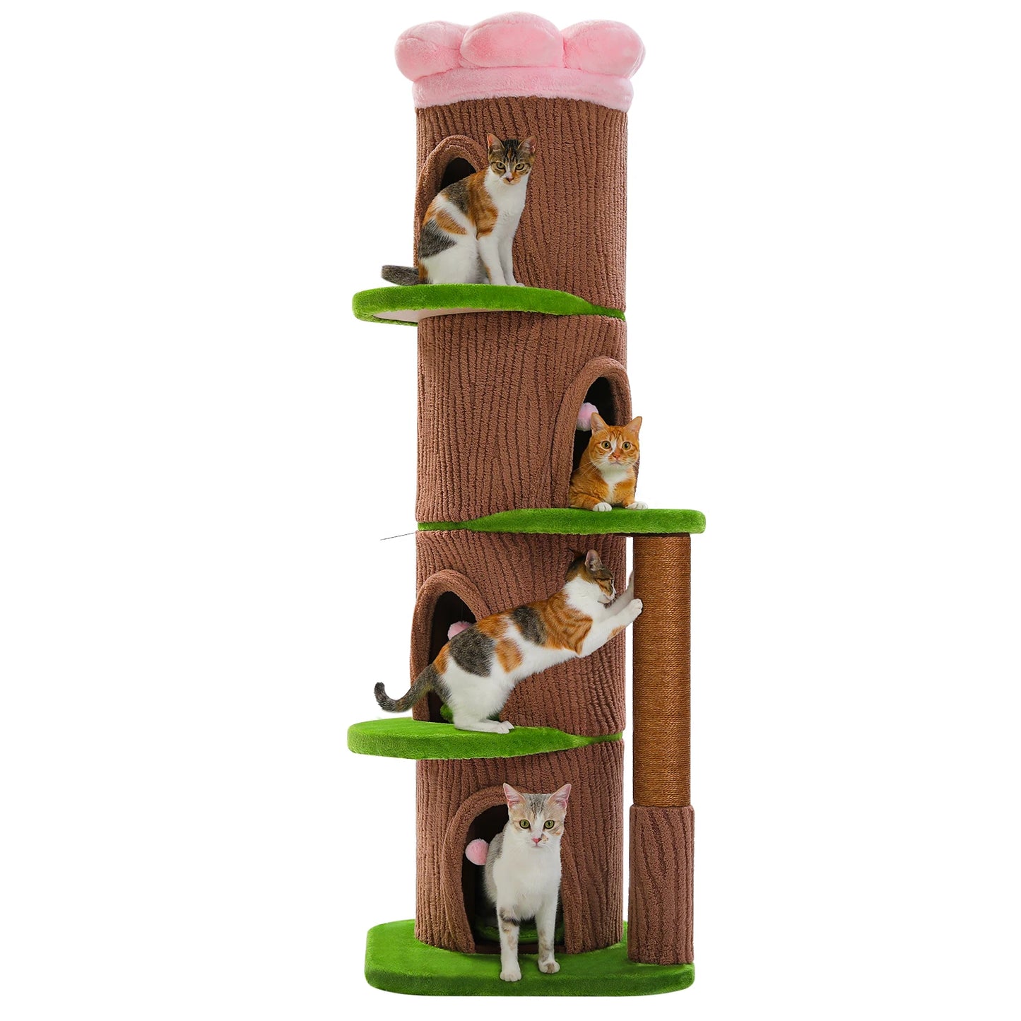PAWZ Road Cat Tree Tower With Four Condos And Scratching Post