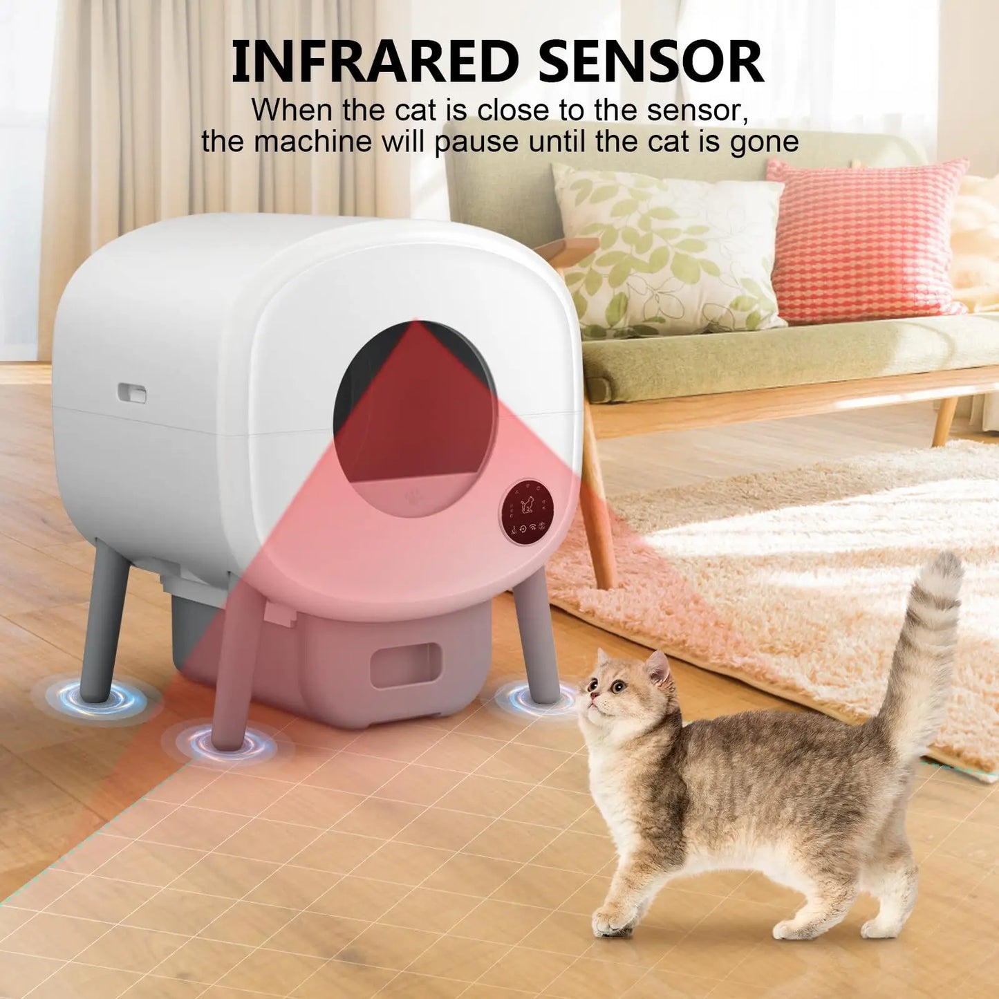 XMSJ Automatic Cat Litter Box With App Control Self Cleaning