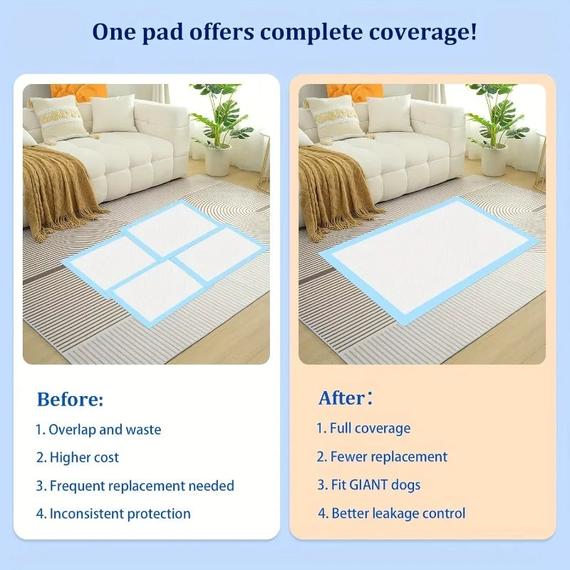 Disposable Dog Litter Pads 6 Layer Thick Absorbent 100 Count
