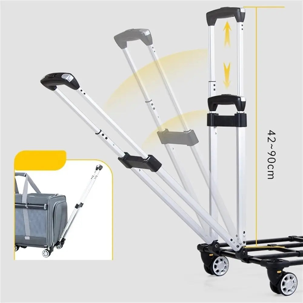 Portable MultiPet Trolley Carrier For Dogs And Cats Travel