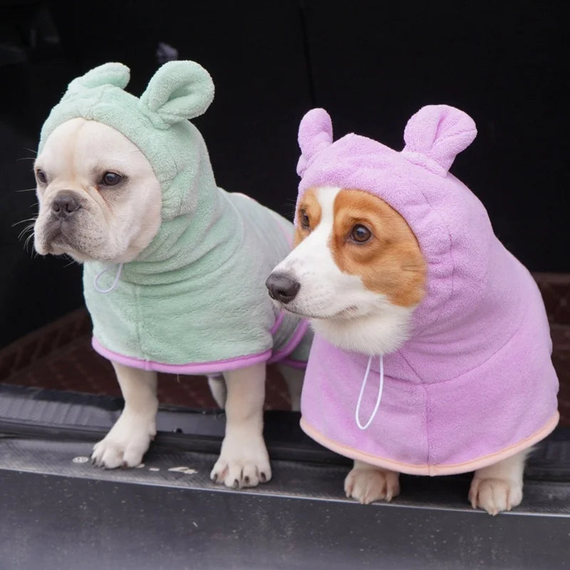 Dog Bathrobe Super Absorbent Pet Towel Bathrobe Bath Towels Quick-Drying Cat Dog Bath Towel Bath Supplies Dog Towel Microfiber