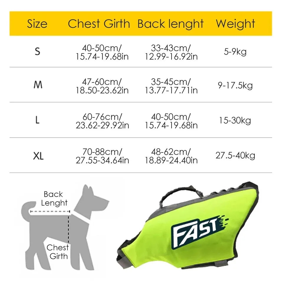 Dog Swimming Life Vest Safety Jacket Reflective Adjustable for Dogs