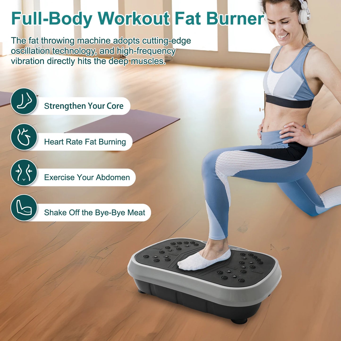 Vibration Plate Exercise Machine For Home Fitness Fat Burning Whole Body Workout