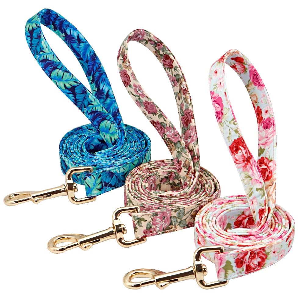 Personalized Nylon Dog Collar And Leash Set With Engraved Nameplate