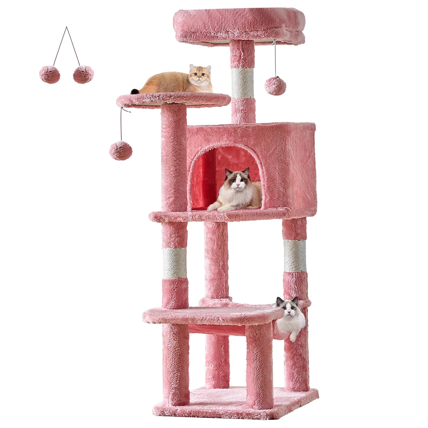 JHK Cat Tree Tall MultiCat Climbing Tower With Sisal Posts