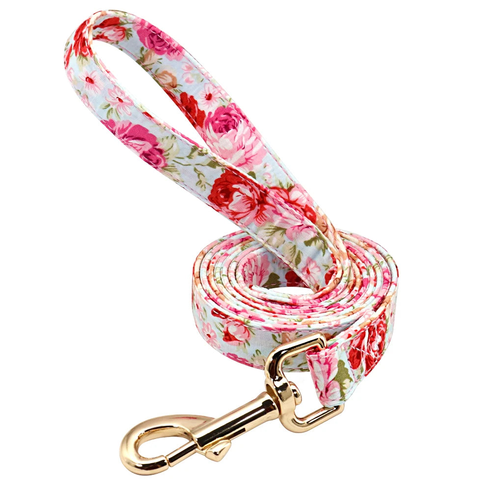 Personalized Nylon Dog Collar And Leash Set With Engraved Nameplate