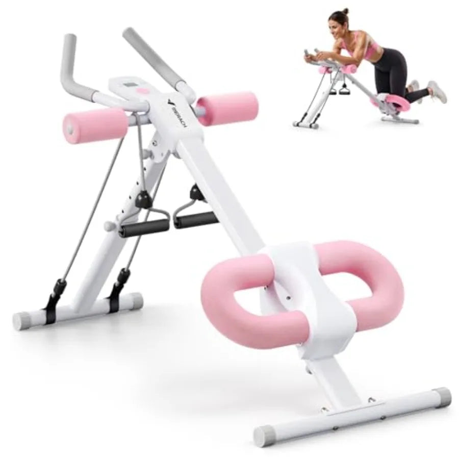 Home Gym Abdominal Machine With Adjustable Foldable Trainer And Knee Protection