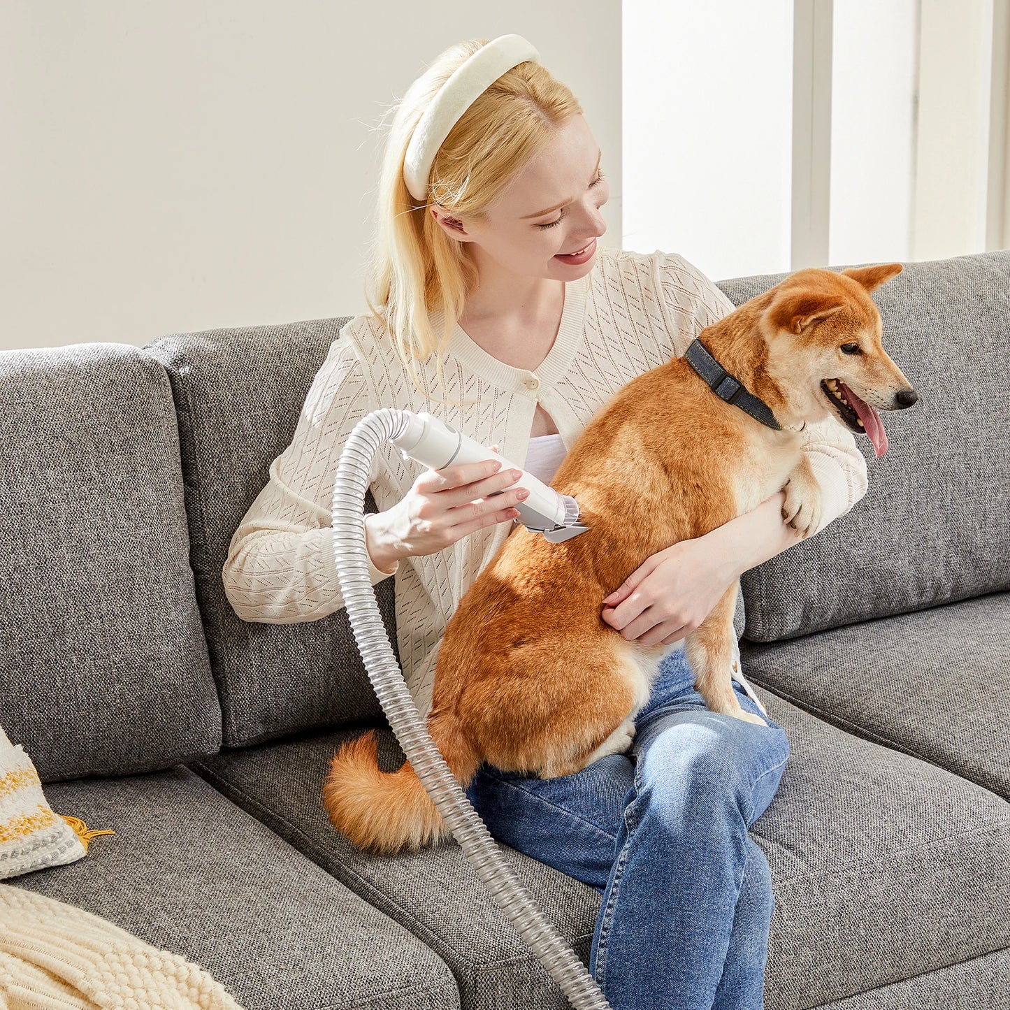 Pet Grooming Vacuum Kit With Cordless Low Noise Clippers And 3 Suction Modes