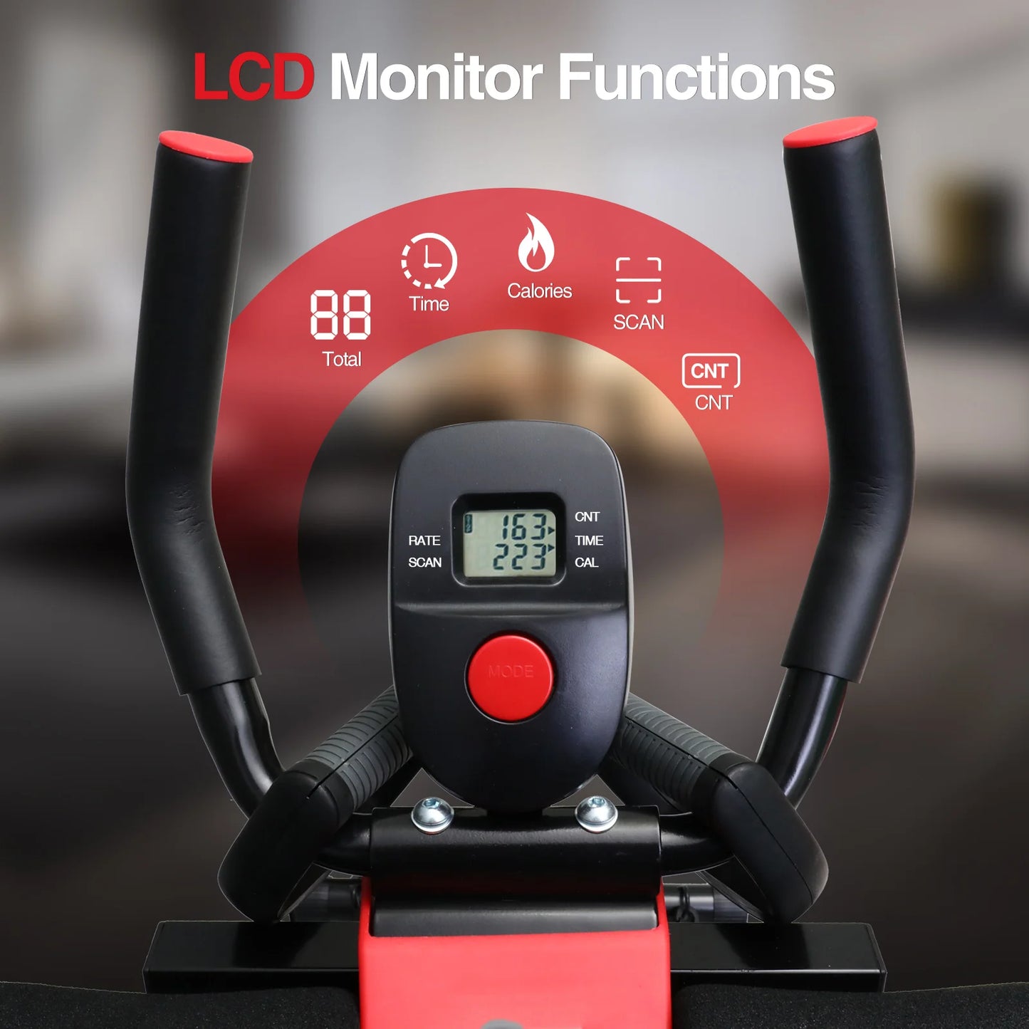 Foldable Abdominal Trainer With Resistance Bands And LCD Display