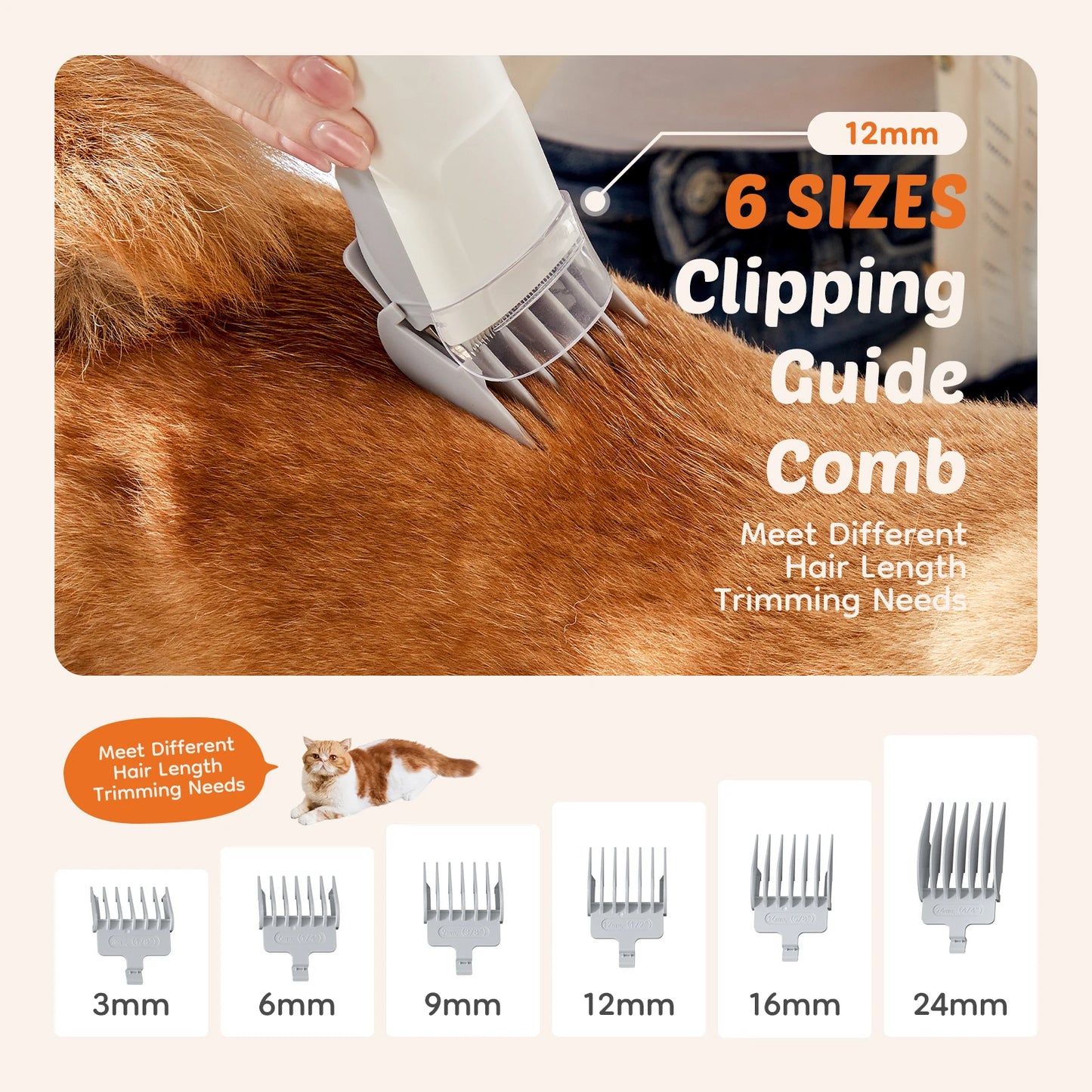 JHK Pet Grooming Vacuum Kit With Cordless Clippers For Cats