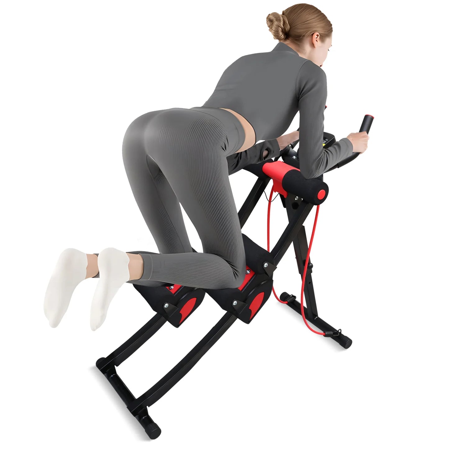 Foldable Abdominal Trainer With Resistance Bands And LCD Display