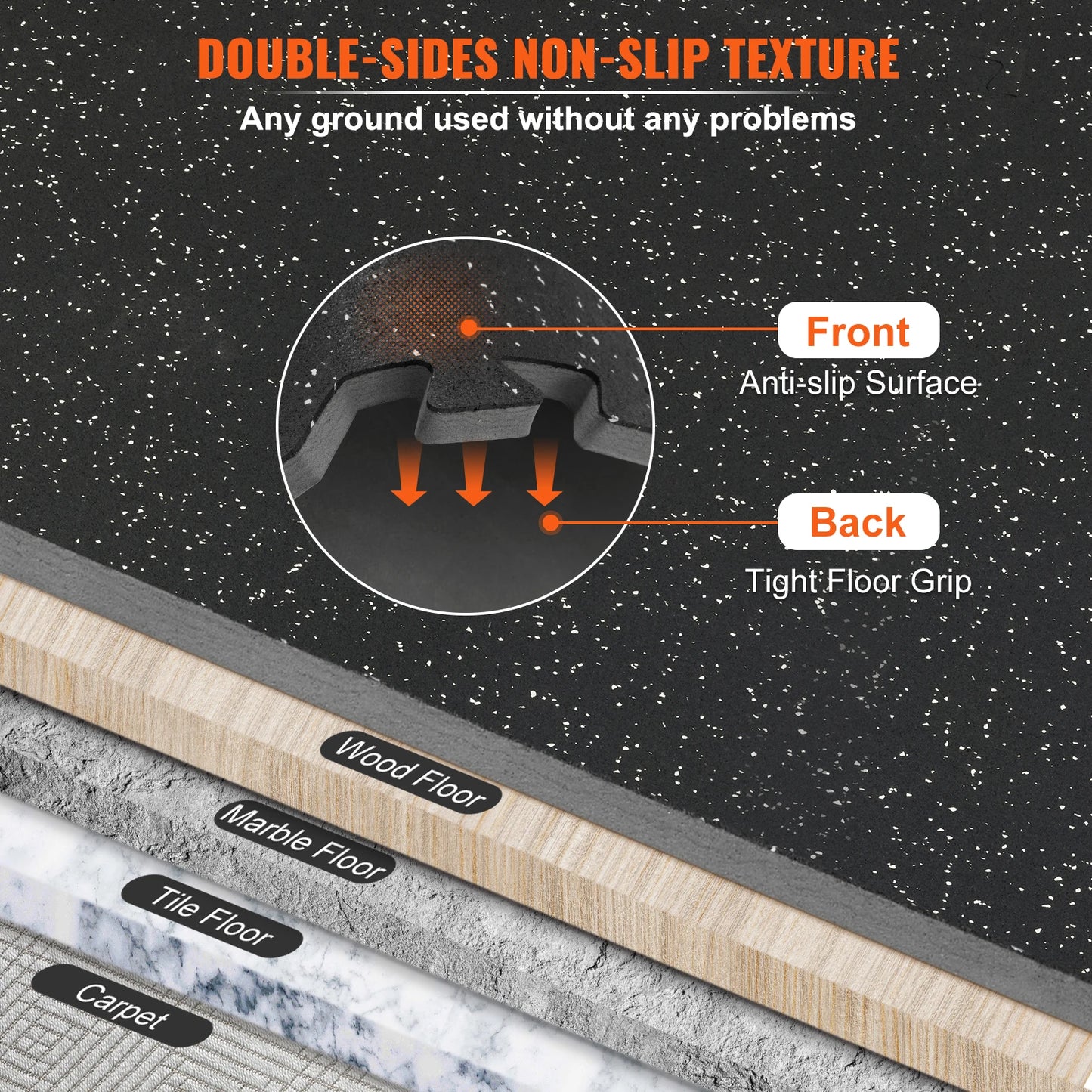 SucceBuy Interlocking Gym Floor Mats Pack EVA Foam Rubber Top