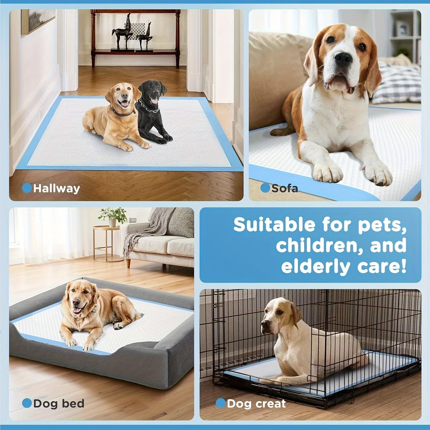 Thick Eight Layer Dog Pee Pads Leak Proof Odor Resistant Training Pads