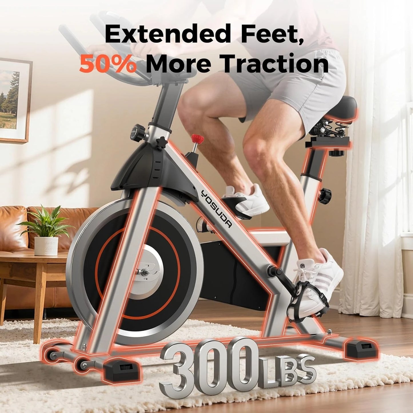 YOSUDA Indoor Cycling Bike With Magnetic Resistance And App