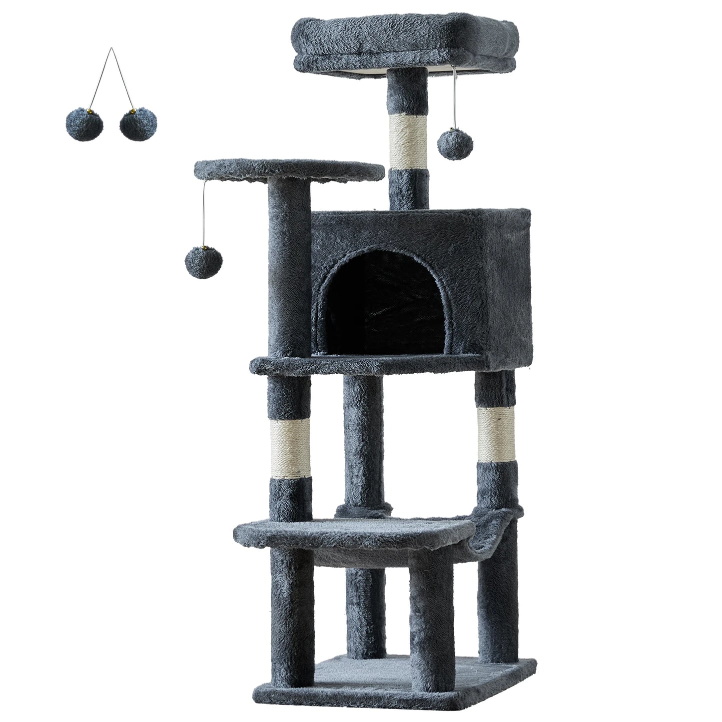 JHK Cat Tree Tall MultiCat Climbing Tower With Sisal Posts