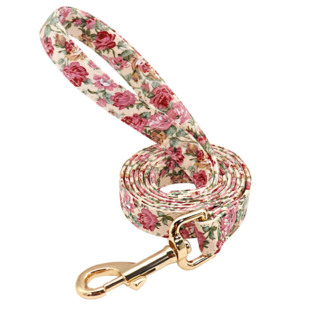 Personalized Nylon Dog Collar And Leash Set With Engraved Nameplate