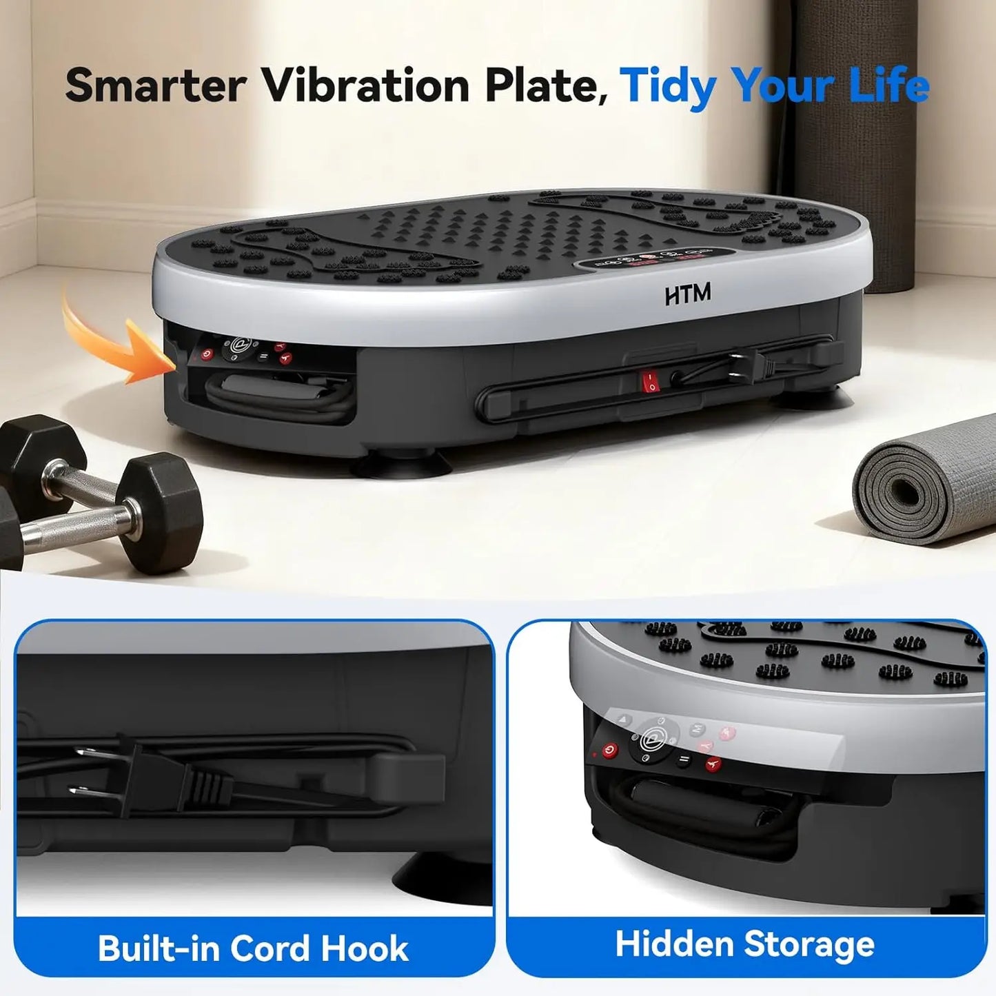 HTM Vibration Plate Exercise Machine With 120 Speeds 9 Programs