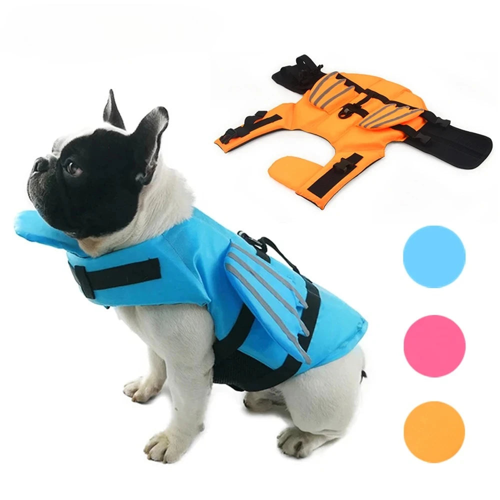 Dog Life Jacket Vest For Summer Swimming With Reflective Wing