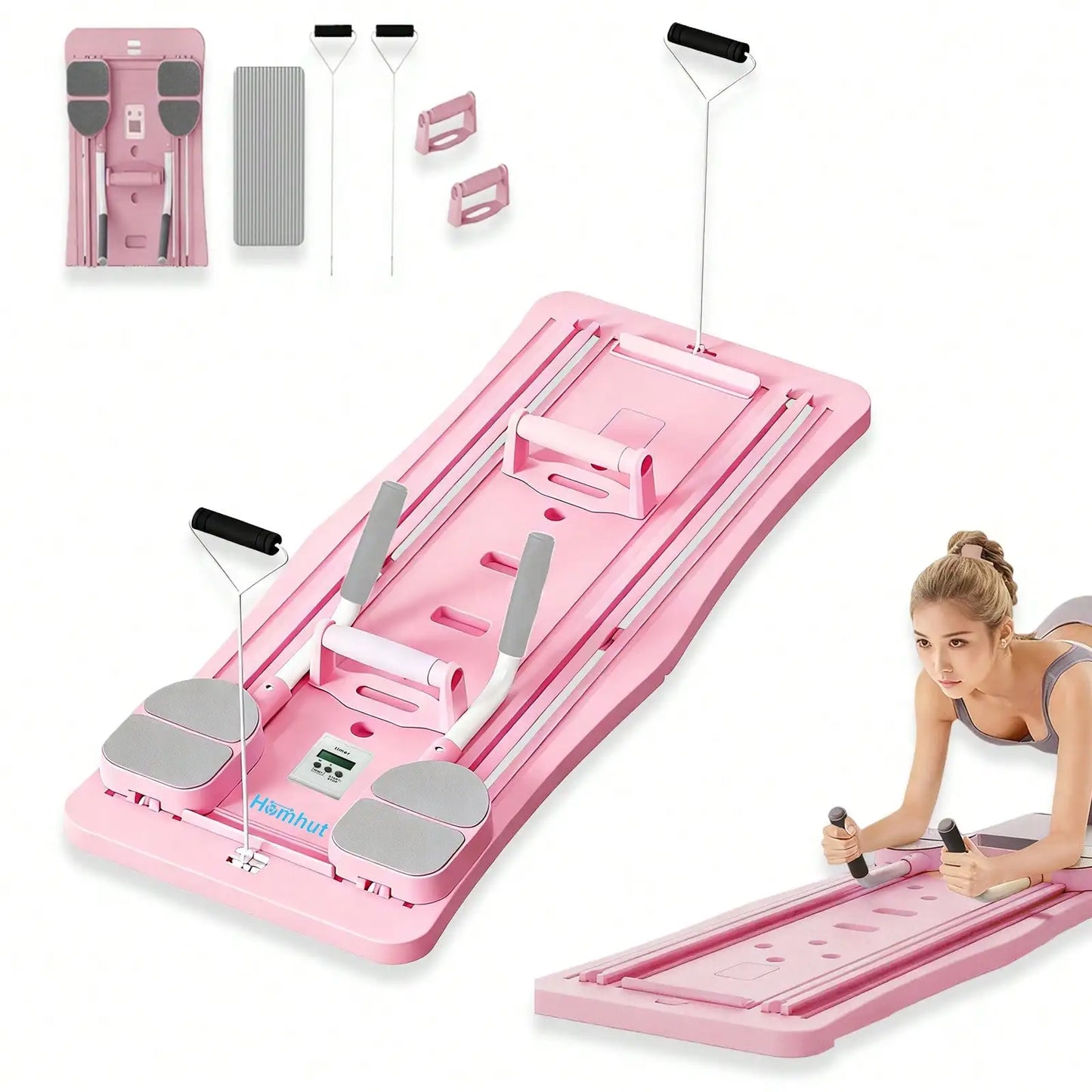 4-in-1 Multifunctional Abdominal Fitness Board With Auto-Rebound Track