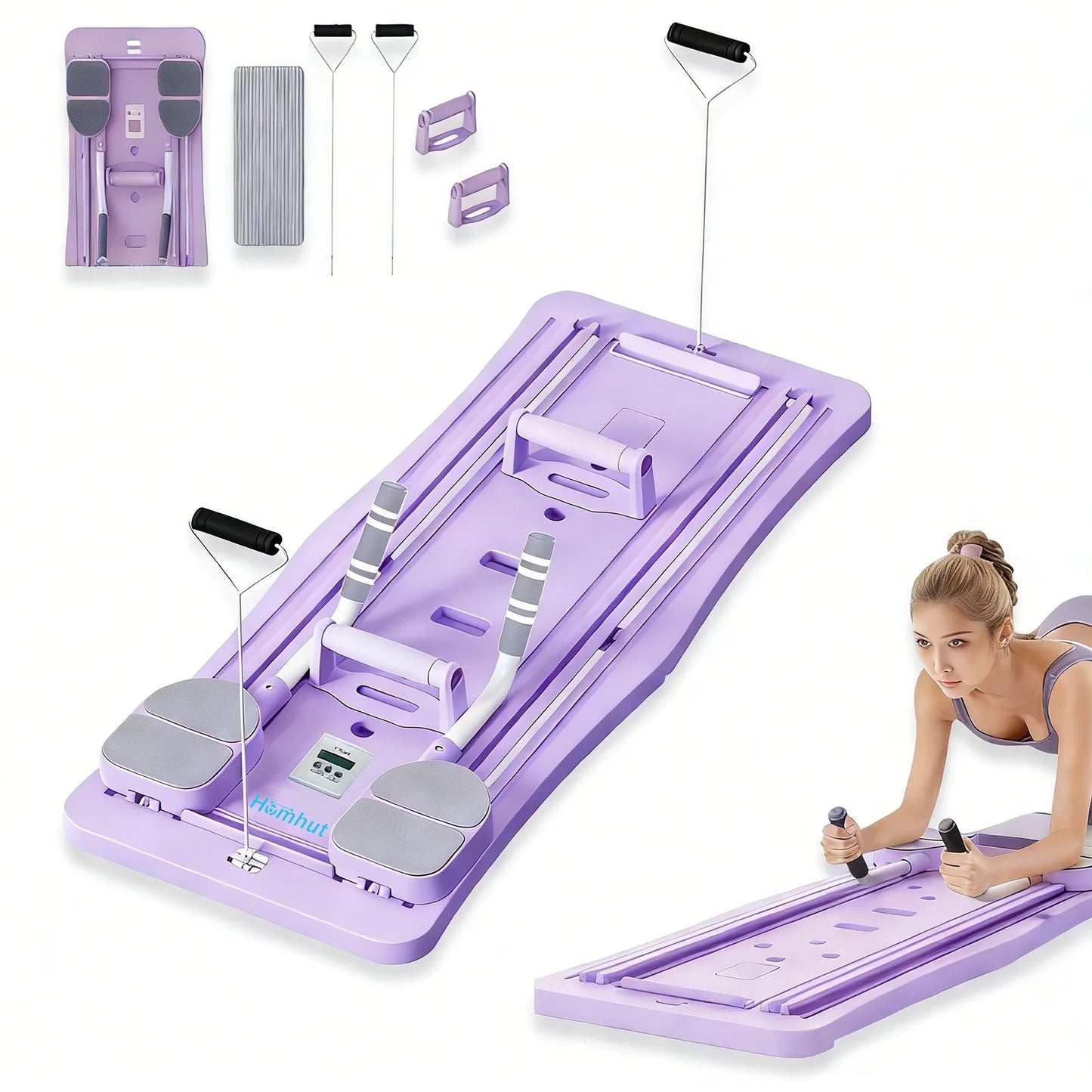 4-in-1 Multifunctional Abdominal Fitness Board With Auto-Rebound Track