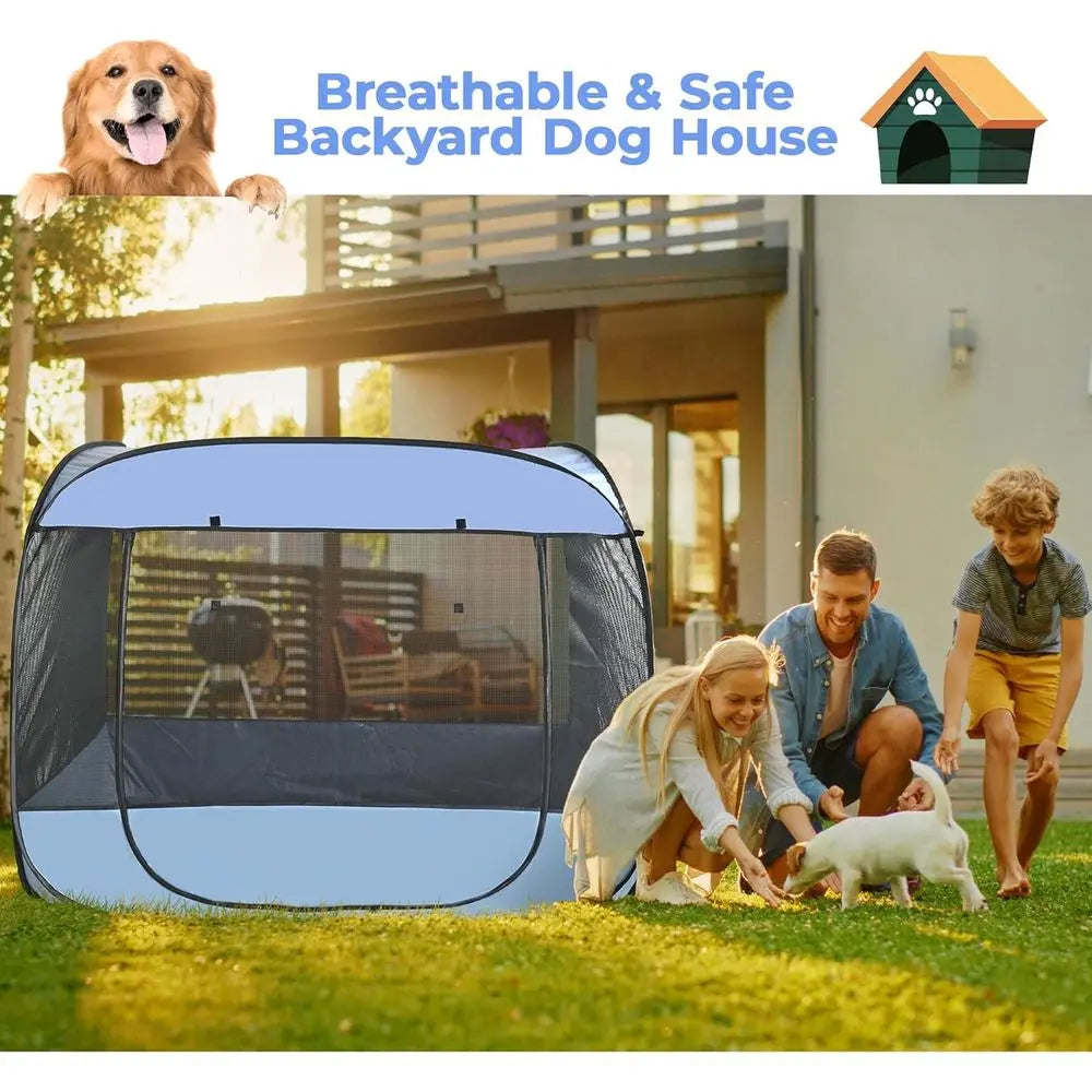 Portable Dog Houses 5.3'x4'H Assembly-Free Gazebo-Style Dog Cot Cat Playpen Pet Tent Sun Shade Shelter Dog Bed with or Outdoor,