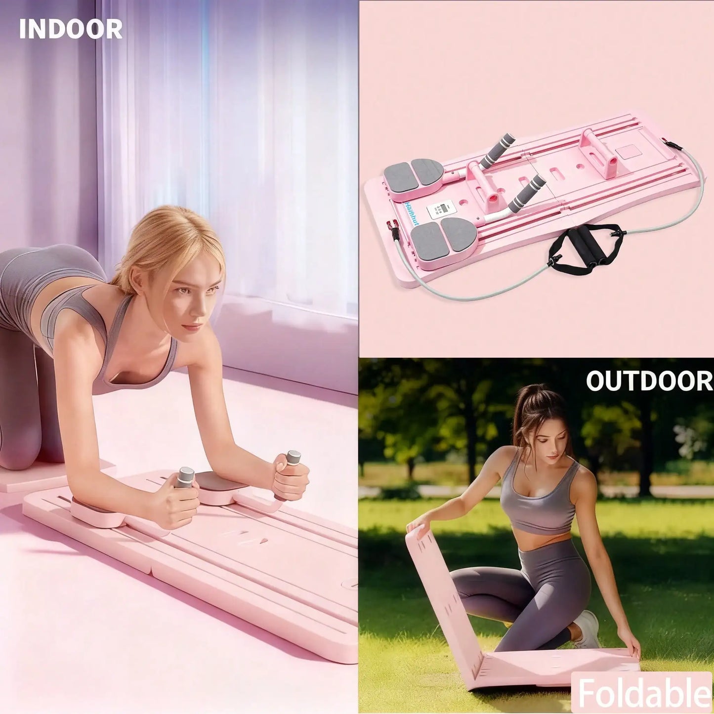 4-in-1 Multifunctional Abdominal Fitness Board With Auto-Rebound Track
