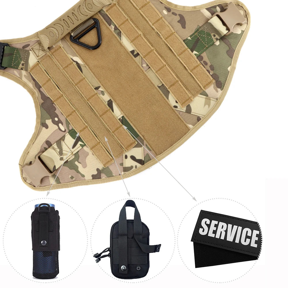 PETRAVEL Military Dog Harness Vest Set For Malinois Training