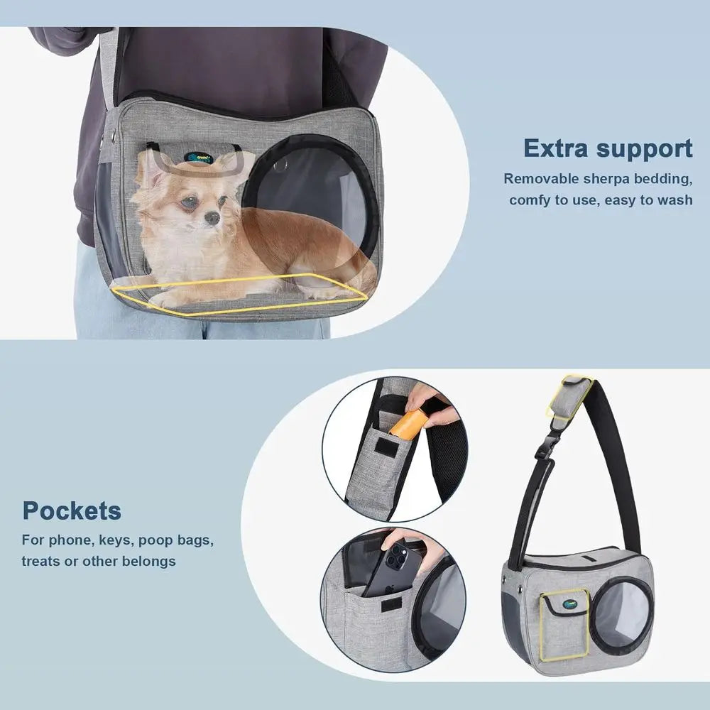 Pet Sling Carrier, Pet Airline Carrier Travel Bag, Fit 10~13lb Small Dogs, Comfortable, Adjustable, Perfect for Airline, Travell