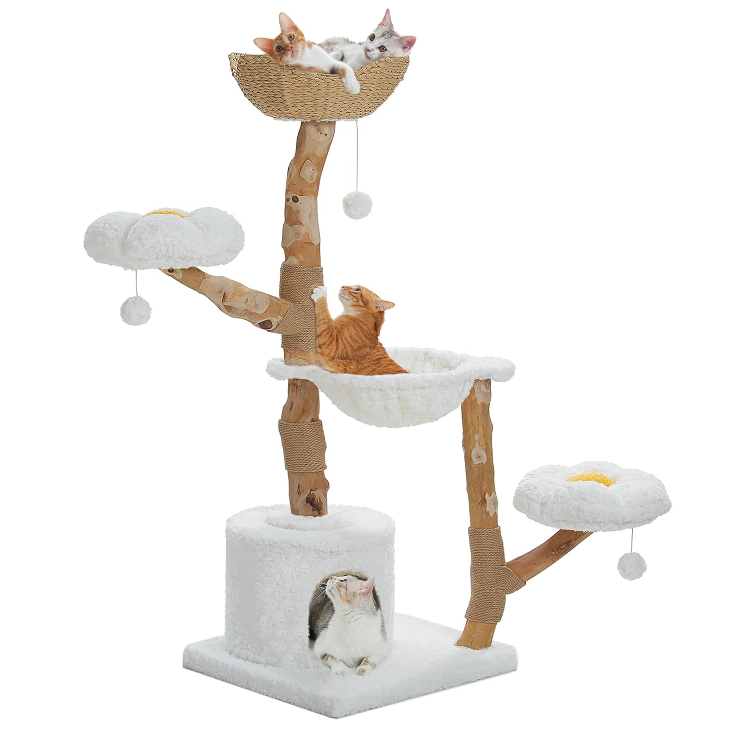 PAWZ Road Cat Tree Tower With Sisal Scratching Post Basket Bed