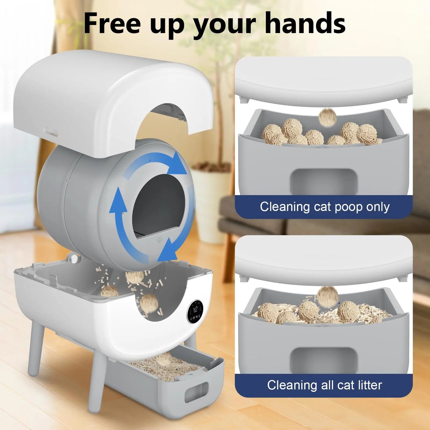 XMSJ Automatic Cat Litter Box With App Control Self Cleaning