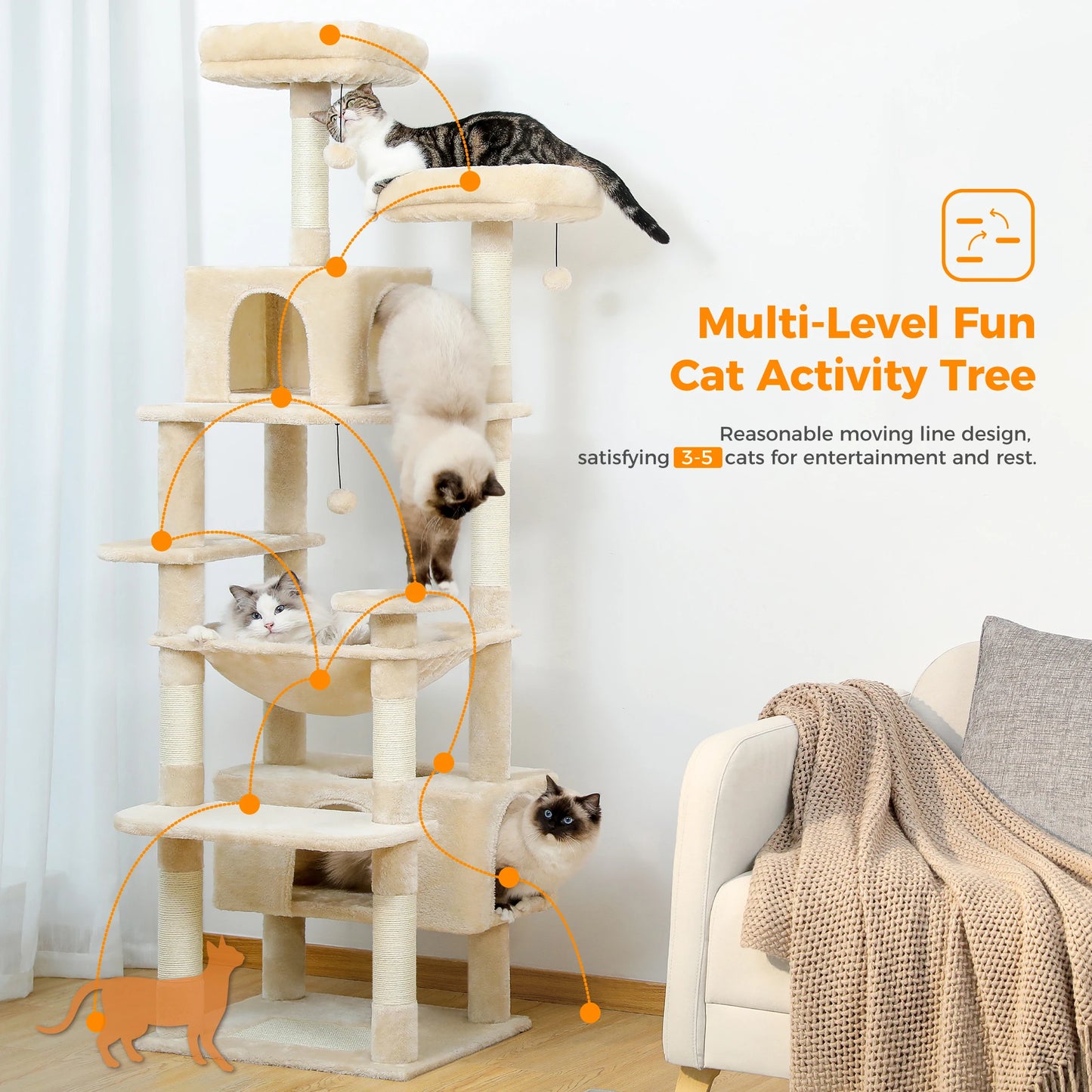 PAWZ Road Large Cat Tree And Tower With Scratching Posts