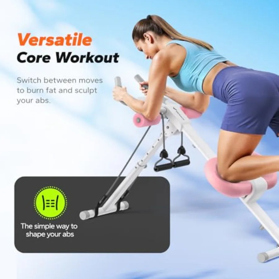 Home Gym Abdominal Machine With Adjustable Foldable Trainer And Knee Protection