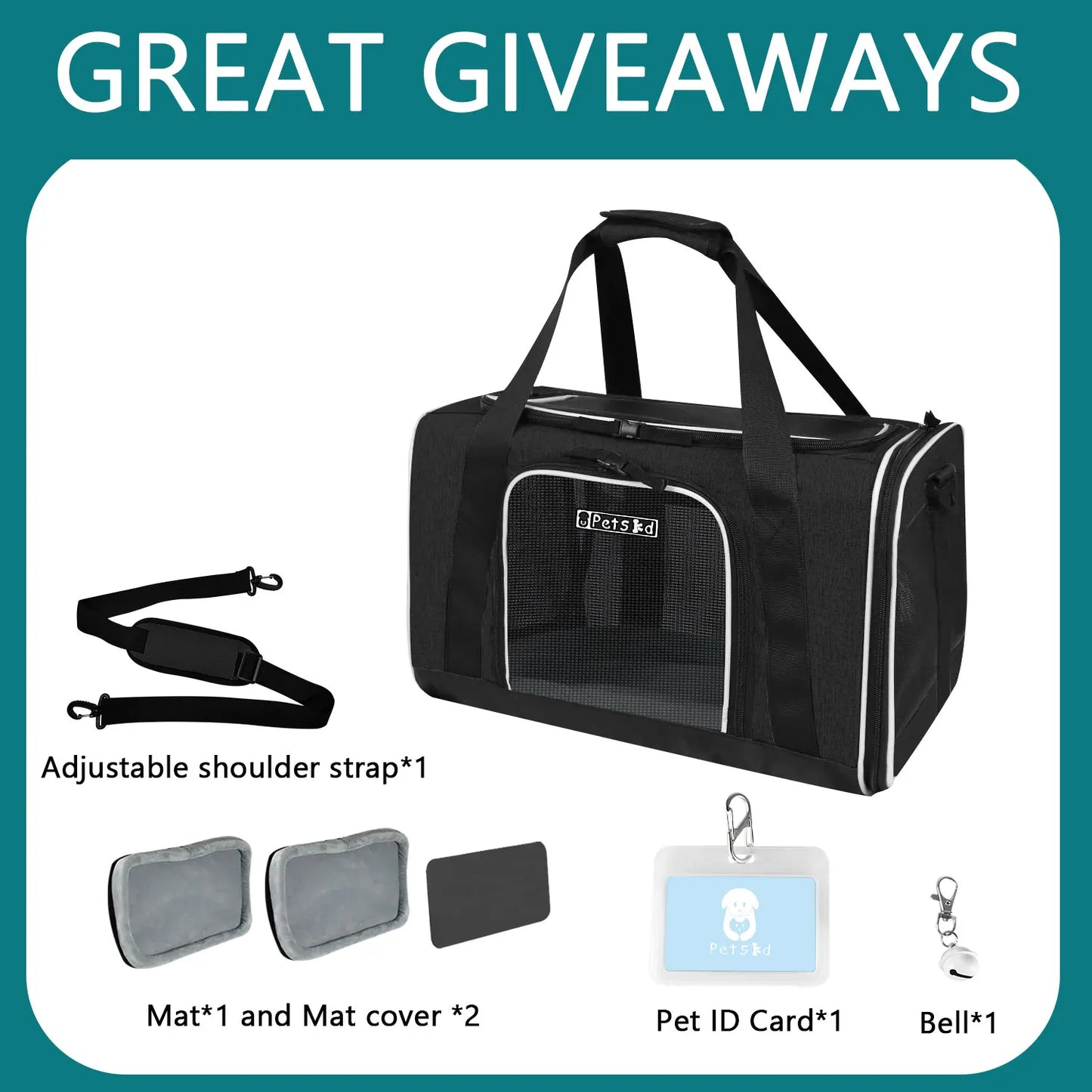 Petskd Portable Pet Carrier Bag Soft Sided Breathable Travel Carrier