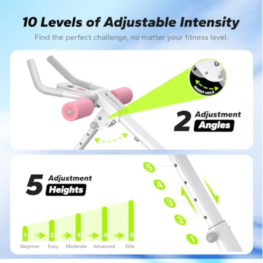 Home Gym Abdominal Machine With Adjustable Foldable Trainer And Knee Protection