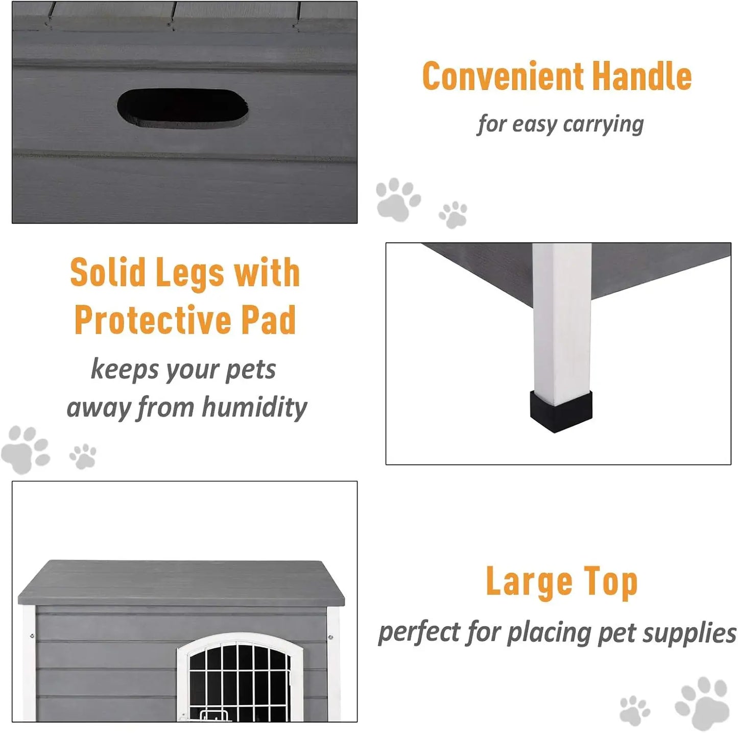 31" Wooden Dog Cage with Openable Top, Removable Bottom, and Locking Wire Door for Small Pets