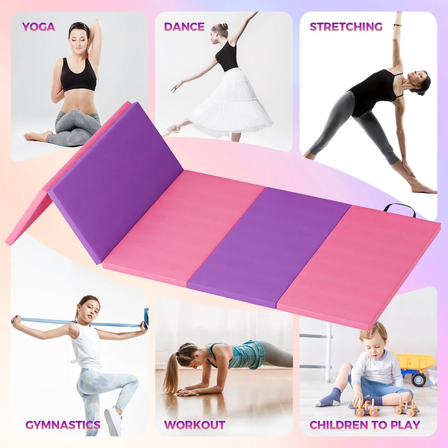 HiMISS Gymnastics Tumbling Mat For Home Gym Fitness And Yoga