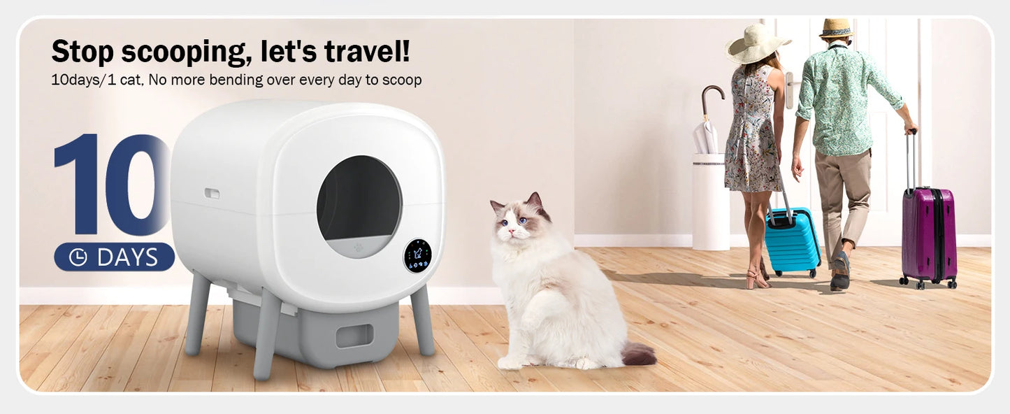 XMSJ Automatic Cat Litter Box With App Control Self Cleaning