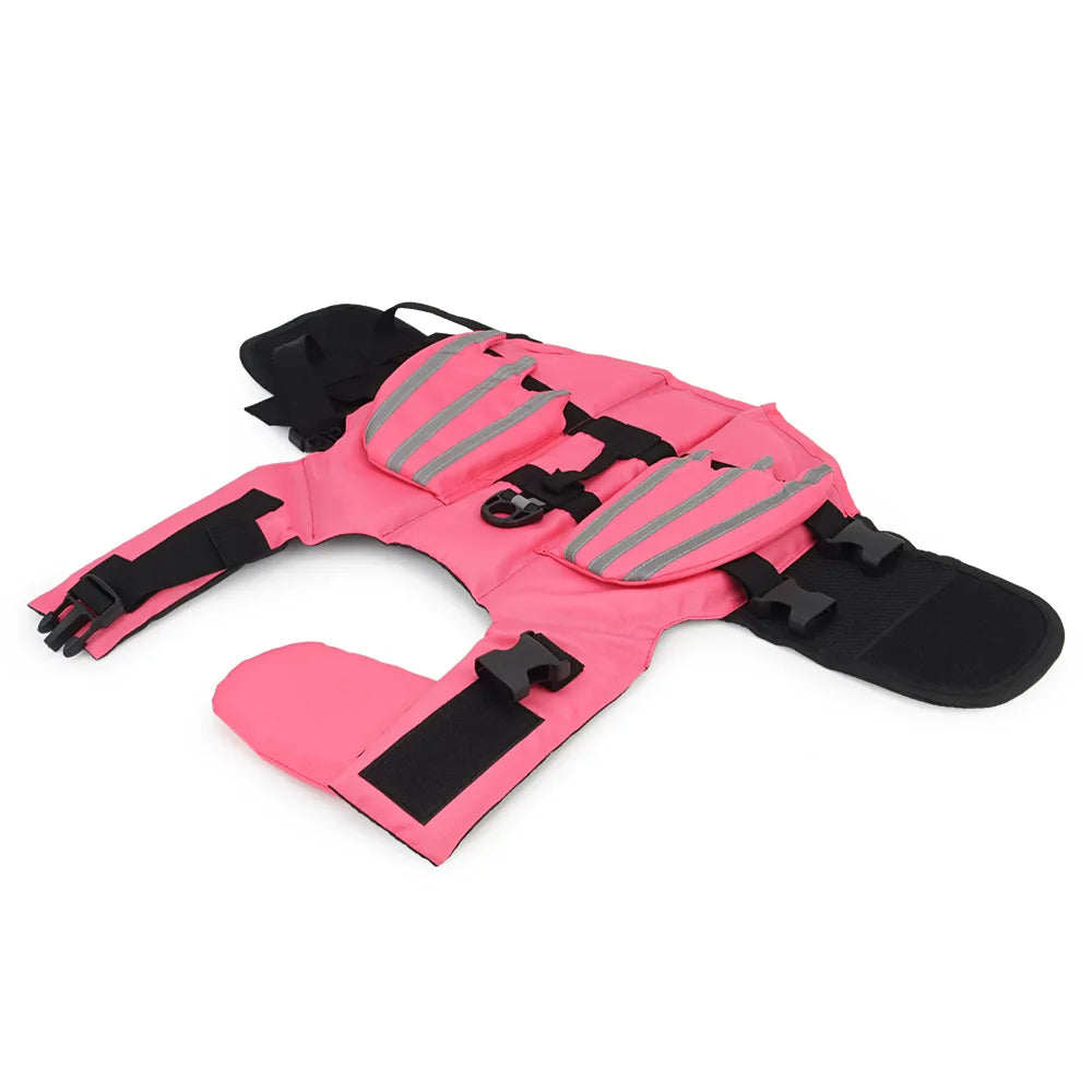 Dog Life Jacket Vest For Summer Swimming With Reflective Wing