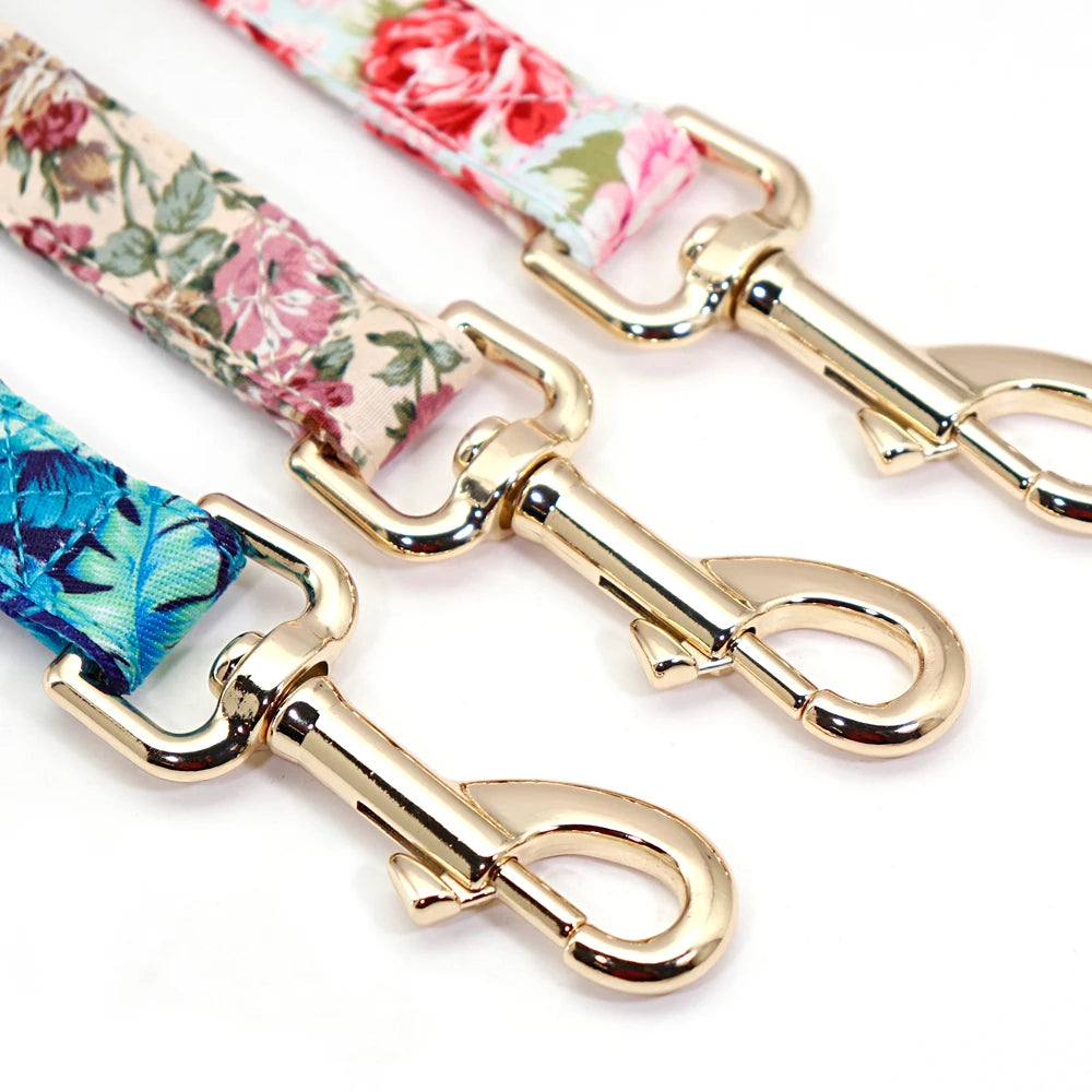 Personalized Nylon Dog Collar And Leash Set With Engraved Nameplate
