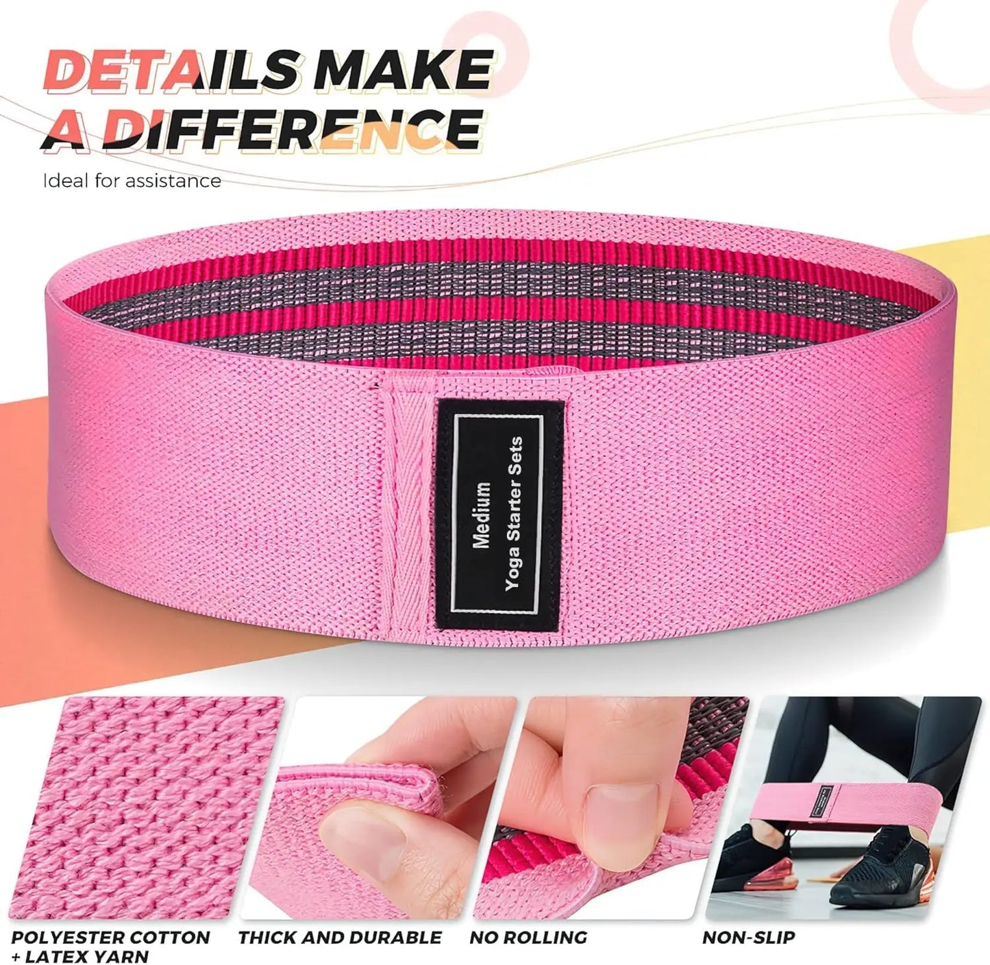 Resistance Band Set For Pilates Yoga And Home Gym Training