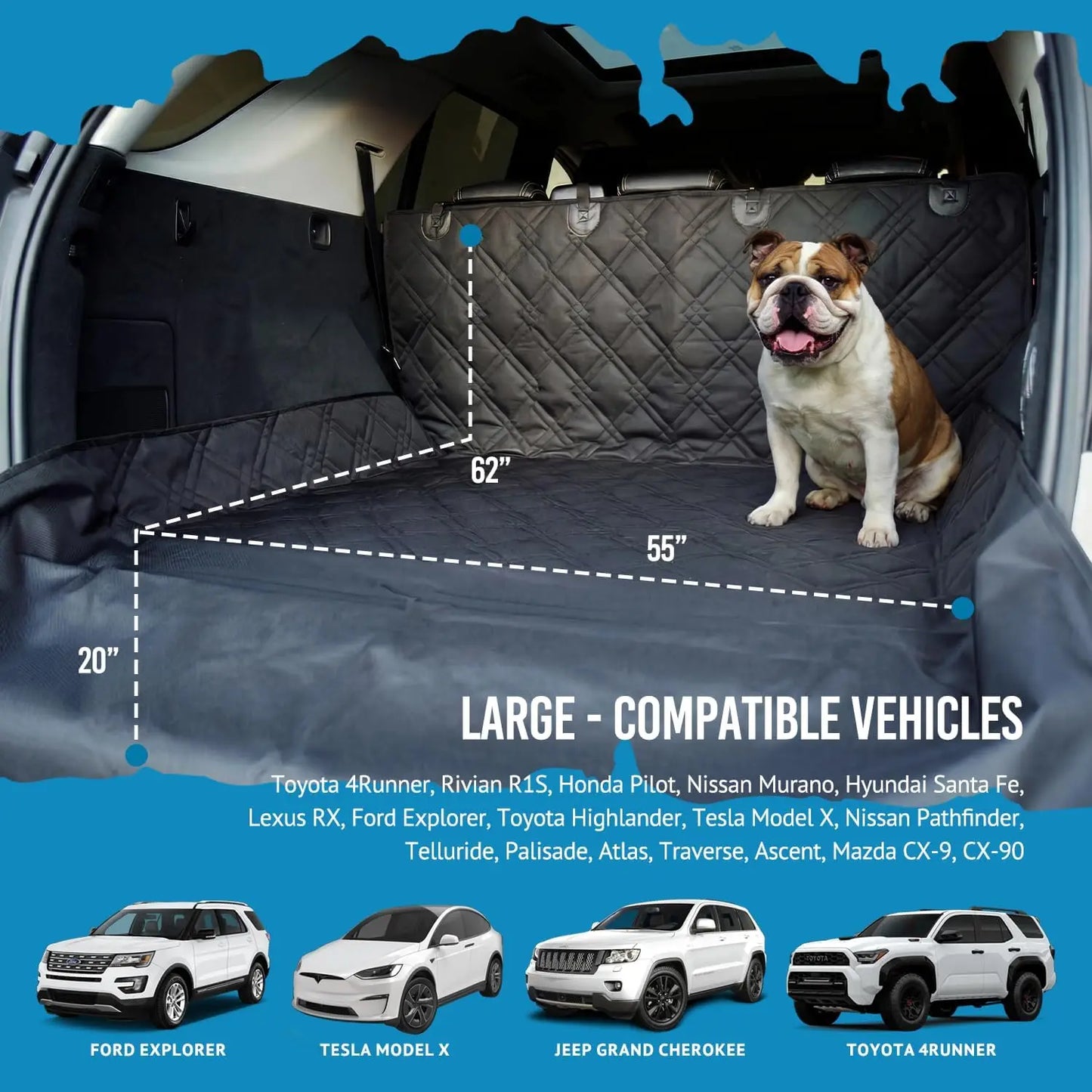 Heavy Duty SUV Cargo Liner For Dogs With Nonslip Mat