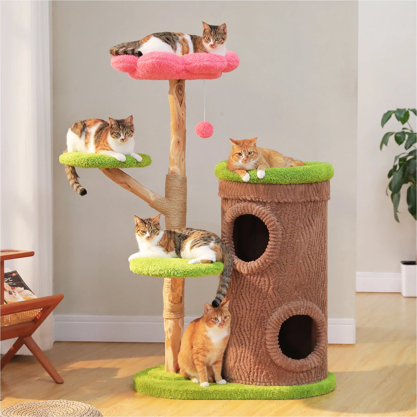 PAWZ Road Cat Tree Tower With Four Condos And Scratching Post
