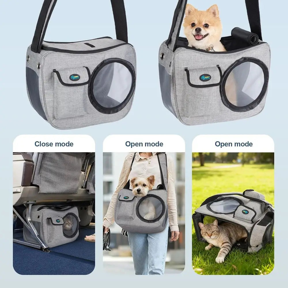 Pet Sling Carrier, Pet Airline Carrier Travel Bag, Fit 10~13lb Small Dogs, Comfortable, Adjustable, Perfect for Airline, Travell
