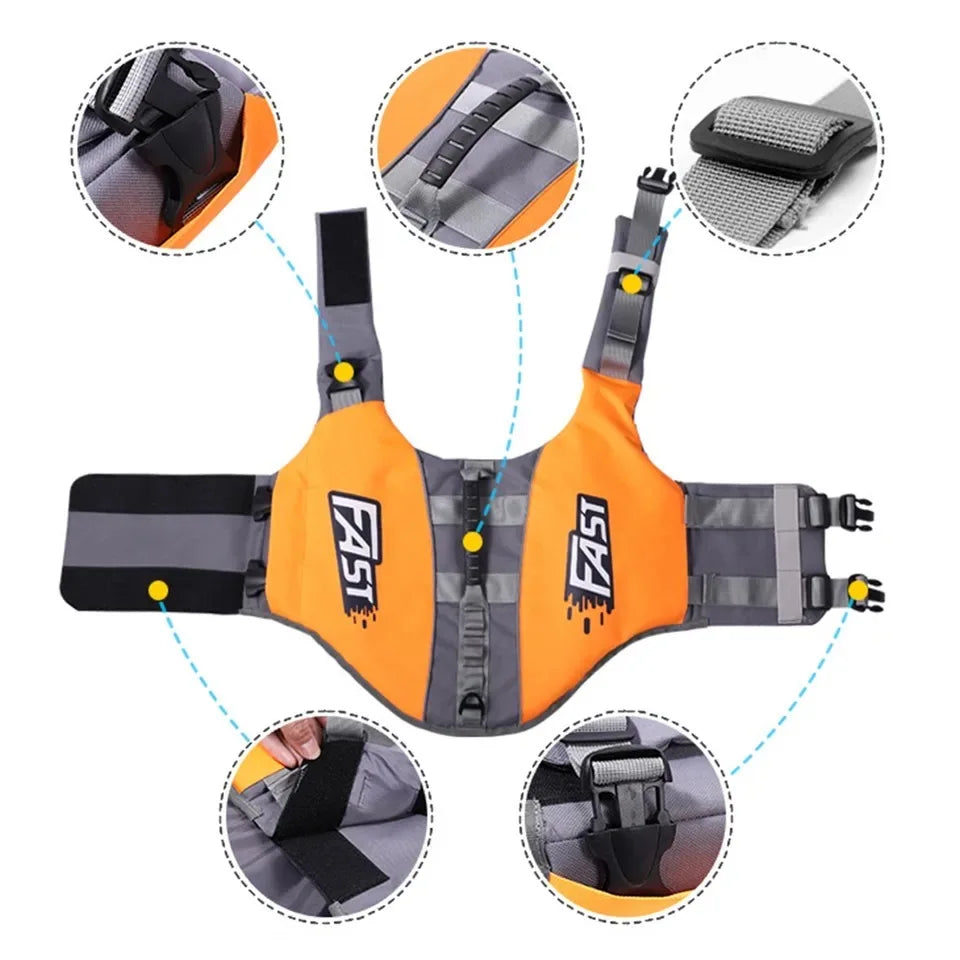 Dog Swimming Life Vest Safety Jacket Reflective Adjustable for Dogs