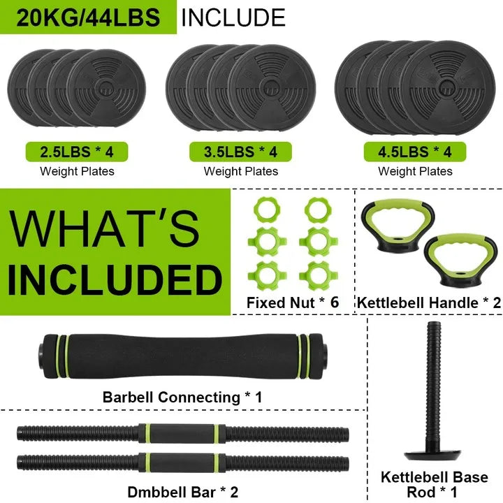 TWISTER.CK Adjustable Dumbbell Set 4 In 1 For Home Gym