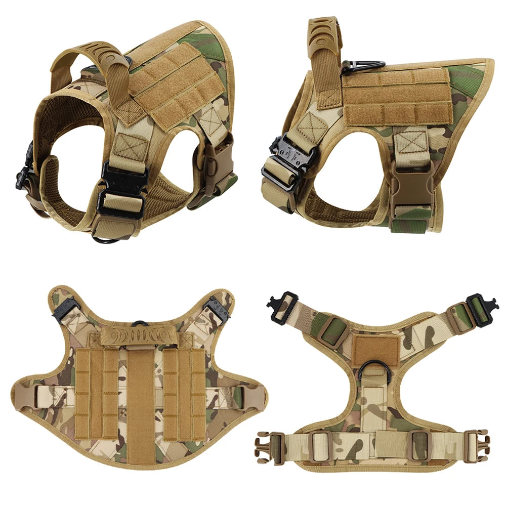PETRAVEL Military Dog Harness Vest Set For Malinois Training